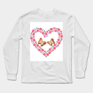 amazing rose and butterflies Long Sleeve T-Shirt